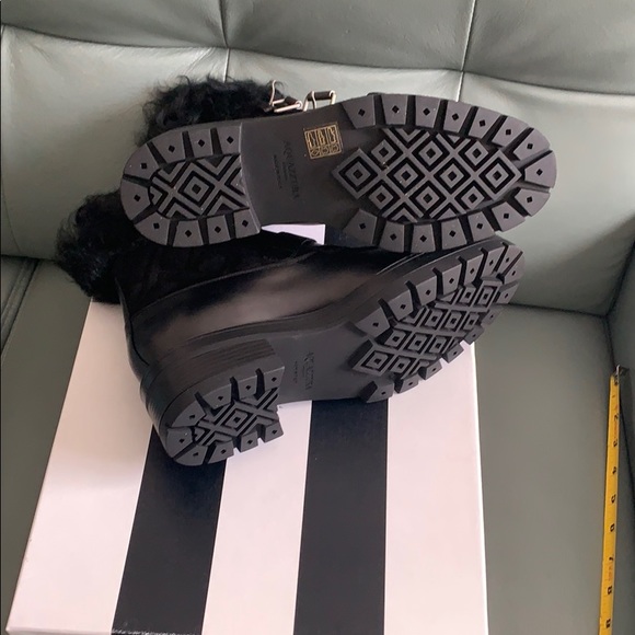 Aquazzura  Ryan Lug-Sole Shearling Buckle Boots - Picture 14 of 15